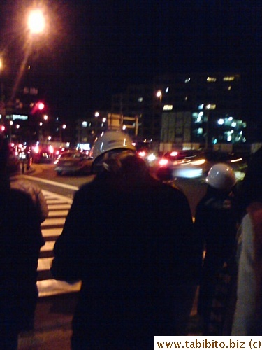 KL took this picture with his phone showing some walkers wearing helmets